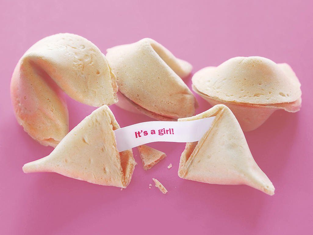 fortune cookie message with text it's a girl