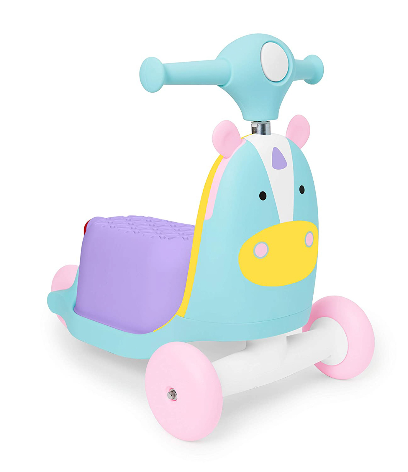 Image contains a Skip Hop Kids 3-in-1 Baby Activity Push Walker & Ride-On Scooter