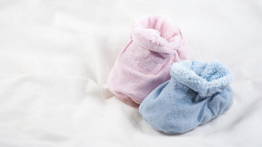 two plush baby slippers