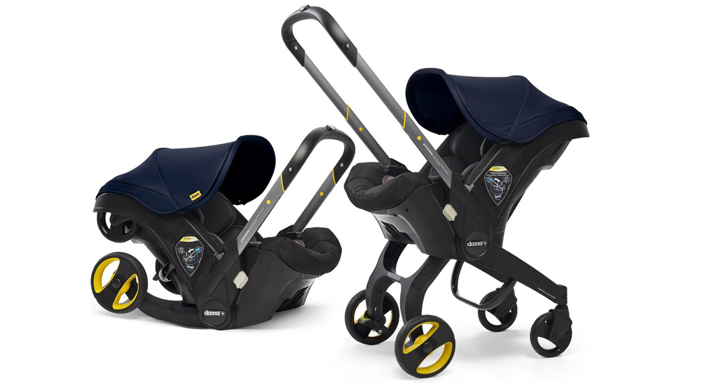 The Doona car seat and stroller appears in this image