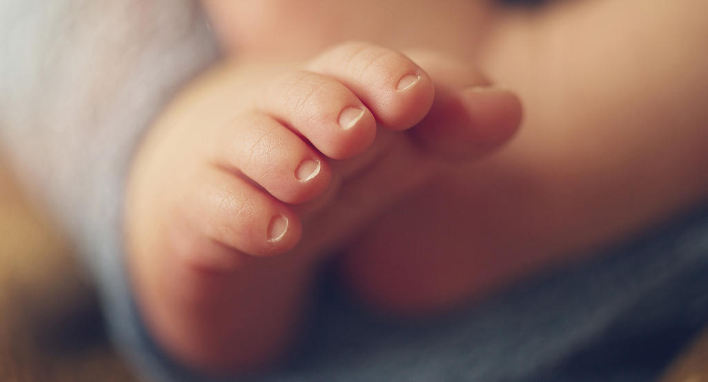 close up of a baby's toenails