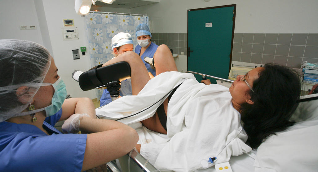 pregnant woman giving birth at the hospital